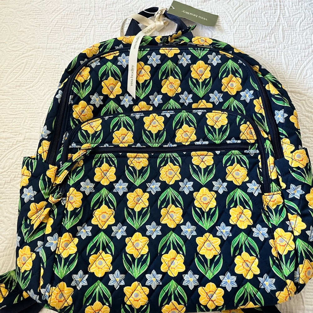 Vera Bradley Bancroft Backpack Daffodils NWT